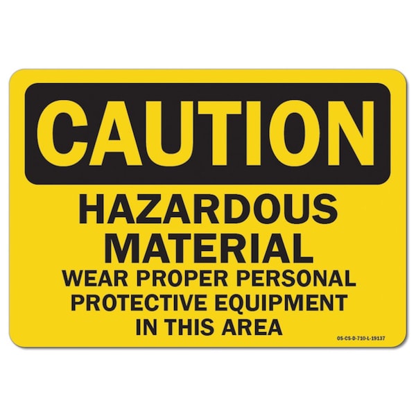 OSHA Caution, 3.5" Height, 5" Width, Decal, 3.5" H, 5" W, Landscape, PK10, OS-CS-D-35-L-19137-10PK